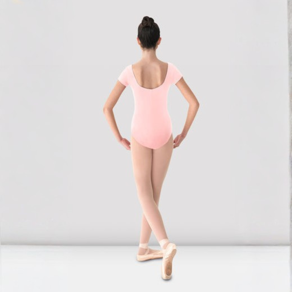 Bloch M5151D Ladies Mirella Cap Sleeve Leotard Pink Back.