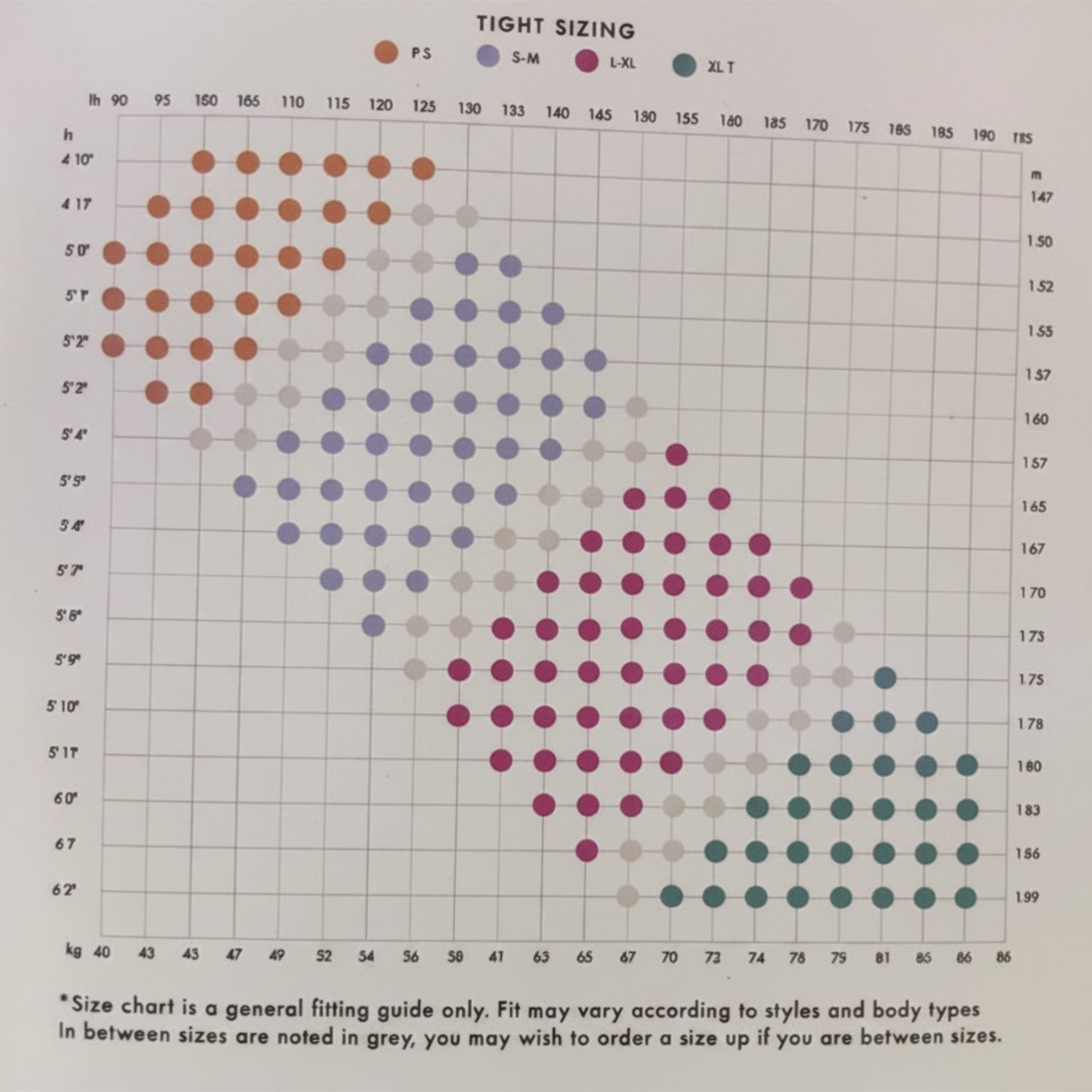 Bloch ladies adaptatoe tights size chart