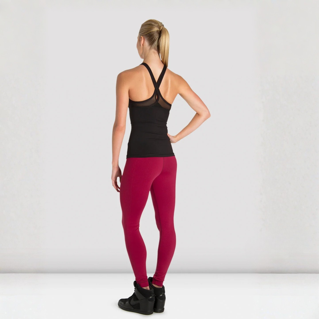 Bloch ZCO112 Adult Black Cross Back Tank Top with mesh with open back