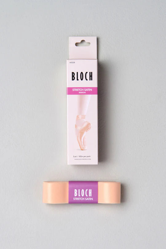 Bloch Pink stretch satin ribbon.