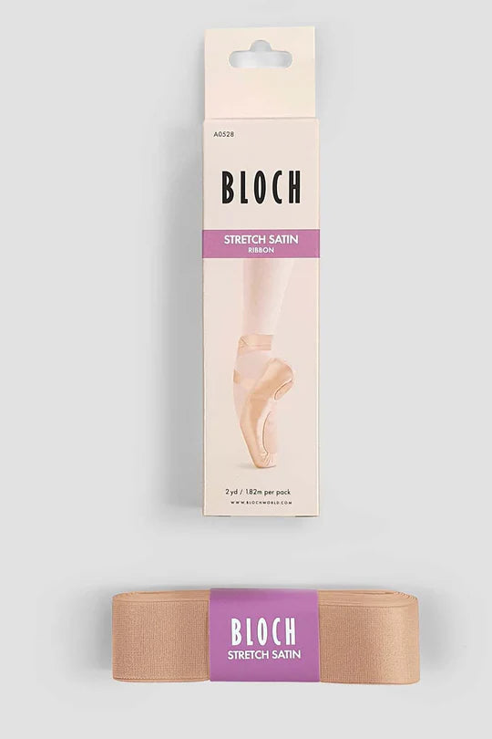 Bloch Tan stretch satin ribbon