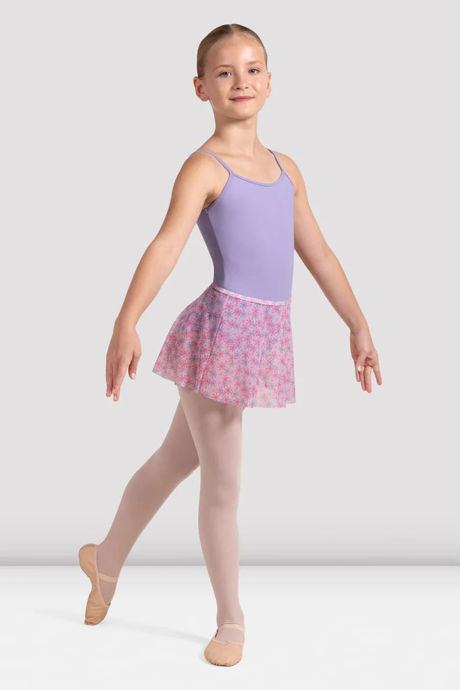 Bloch girls floral skirt with pink and purple flowers