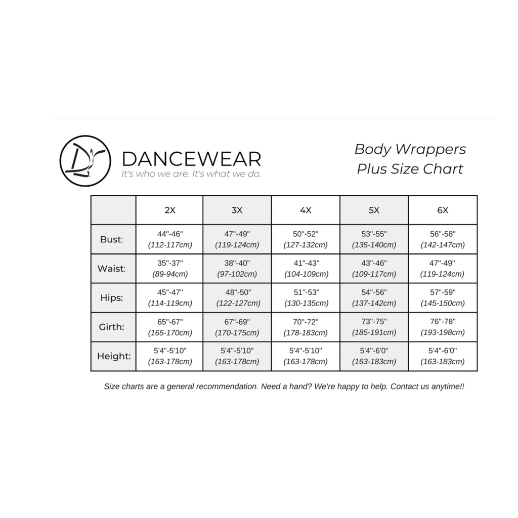 Body Wrappers Adult Plus Size Chart