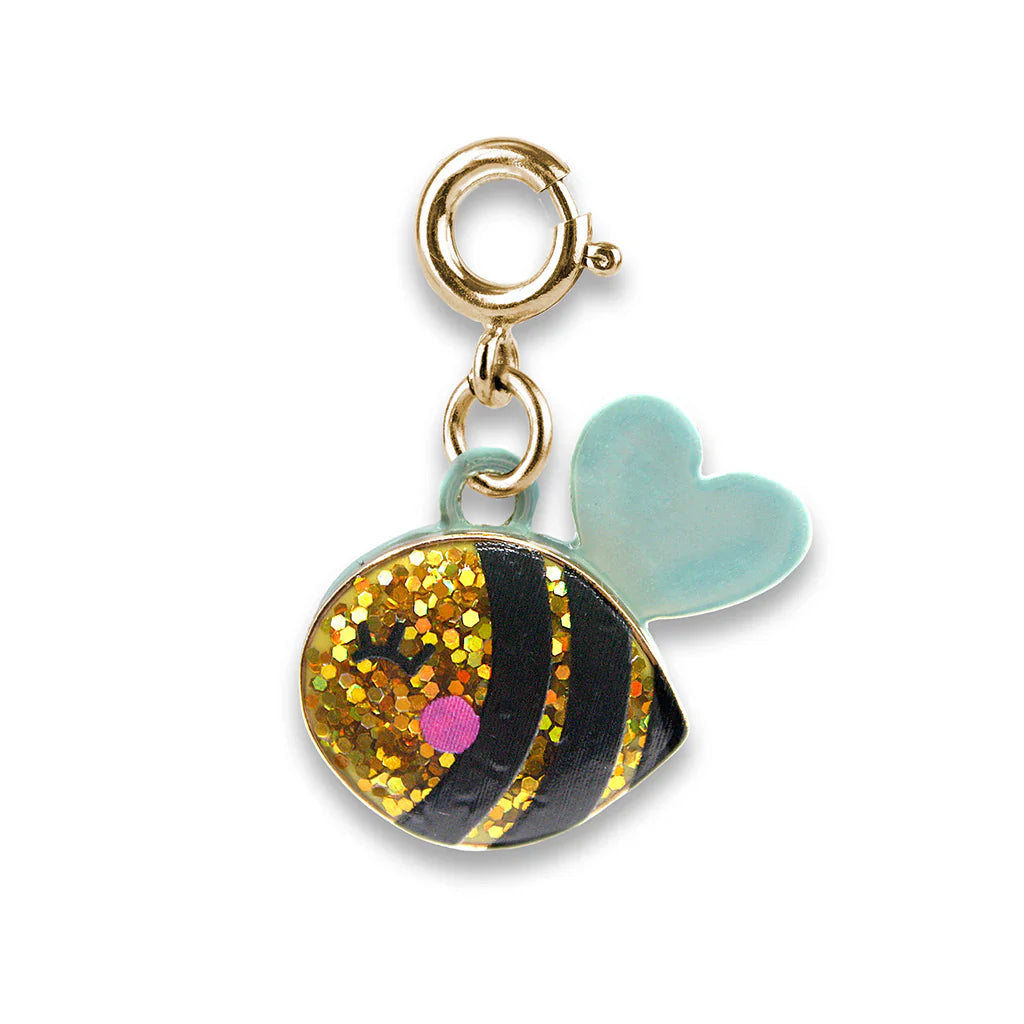 Gold Glitter Bumble Bee Charm