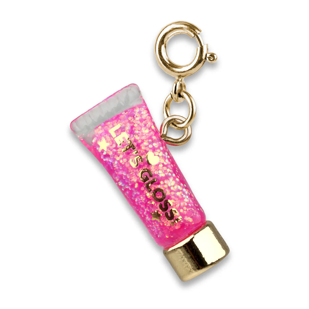Pink Gold Glitter Lip Gloss Charm