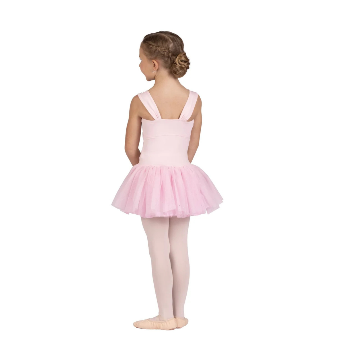 Danz N Motion 25200C Girls Mesh Overlay Sparkle Dress Pink Tutu.